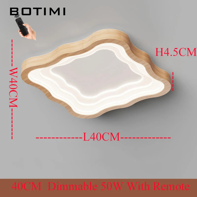 Plafonnier LED rectangulaire en bois - vue 9 sur 11