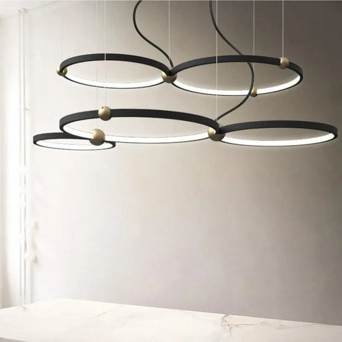 lustre moderne avec anneau suspension led pour décoration suspendue
