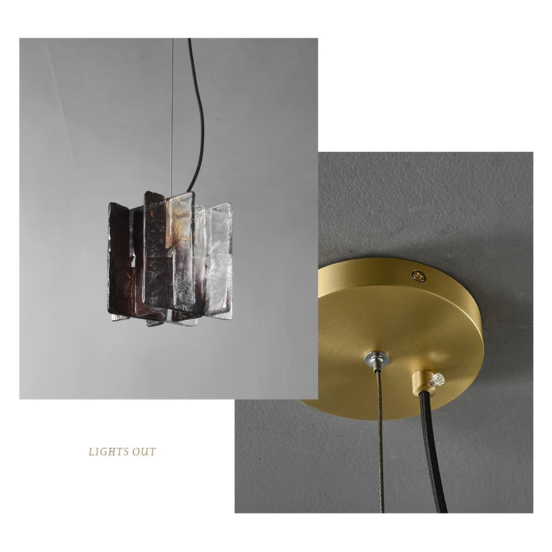 All Copper Living Room Wall Lamp, Modern Luxury Tv Wall Designer Glass Pendant Lamp Minimalist Nordic Bedroom Bedside Lamp - vue 6 sur 8