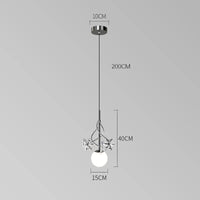 Suspension led en cristal design nordique décorative