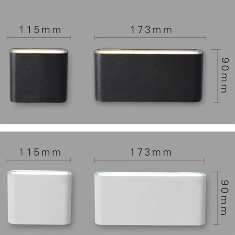applique murale led moderne étanche luminaire décoratif intérieur extérieur aluminium - vue 6 sur 15