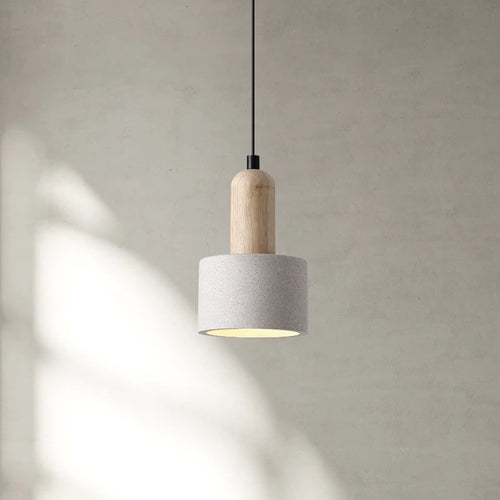 Japanese wabi-sabi style cement chandelier nordic minimalist design - vue 3 sur 8
