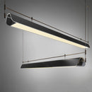 Postmoderne salle à manger LED lustre éclairage Simple noir Bar café bureau longue suspension lampe Restaurant maison déco luminaires
