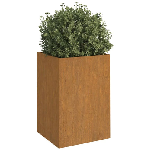 Rusty planter 52x48x75 cm corten Steel, Artefact balcony garden vegetable garden vegetable plantation box outdoor terrace garden flower Pot - vue 4 sur 6