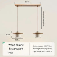 suspension led style minimaliste japonais en noyer et travertin
