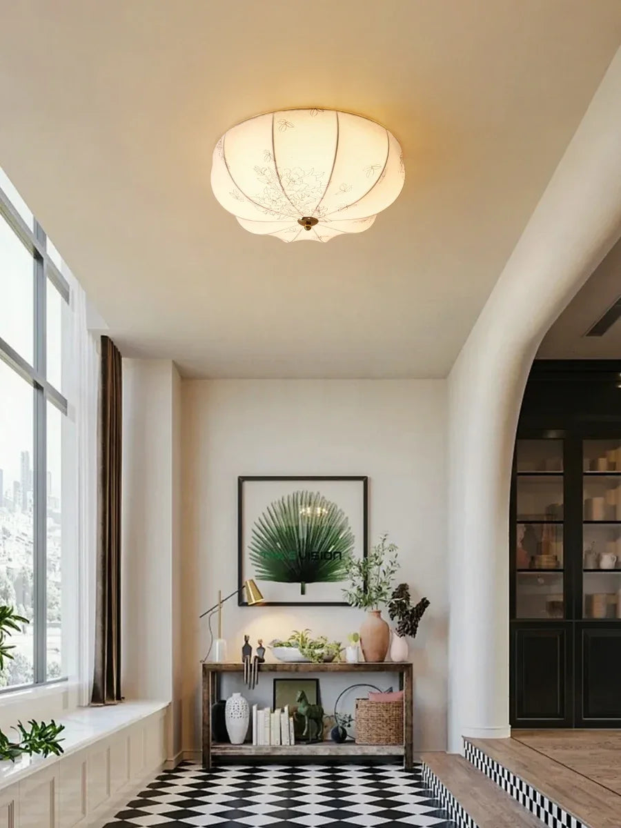 lustre moderne nordique en tissu pour intérieur élégant - vue 3 sur 9