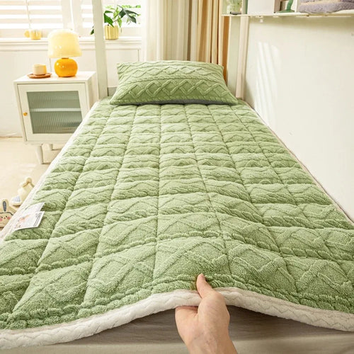surmatelas doux hiver en velours agneau pour étudiants - vue 4 sur 12