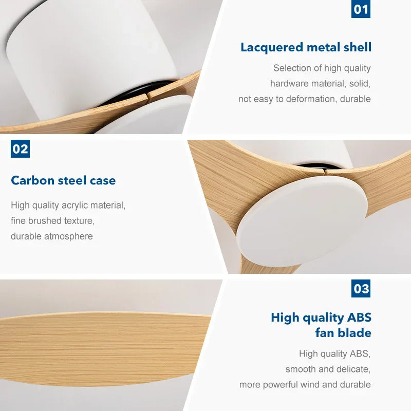 ventilateurs de plafond modernes simples avec télécommande sans lumière - vue 4 sur 9