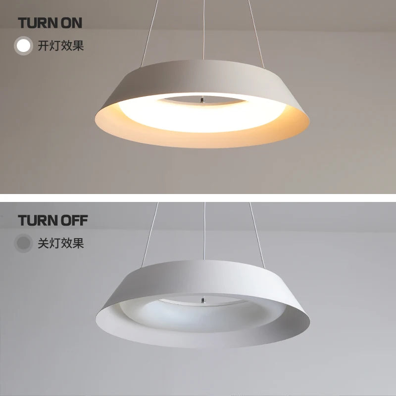 lustre led minimaliste moderne créatif bar rond suspension - vue 6 sur 10