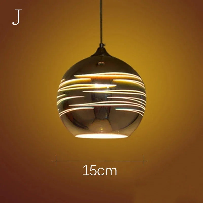 Coloured glass pendant light for modern and festive decoration - vue 21 sur 23