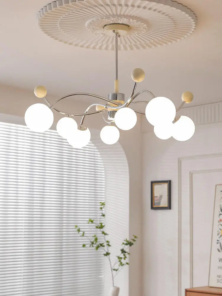 lustre à led en verre et fer pour décoration intérieure - vue 6 sur 9