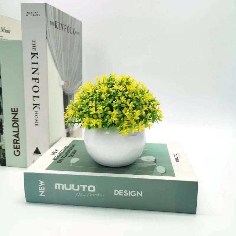 mini plantes artificielles en pot pour décoration intérieure et extérieure - vue 9 sur 11