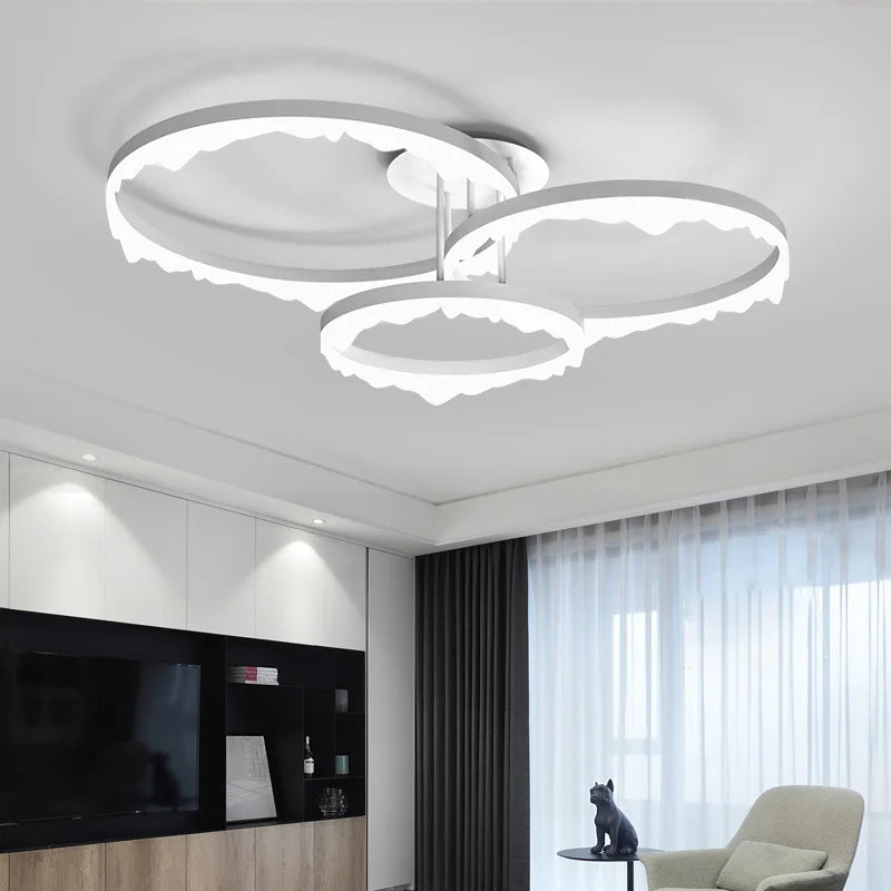 lustre led moderne minimaliste éclairage intérieur design élégant - vue 5 sur 8