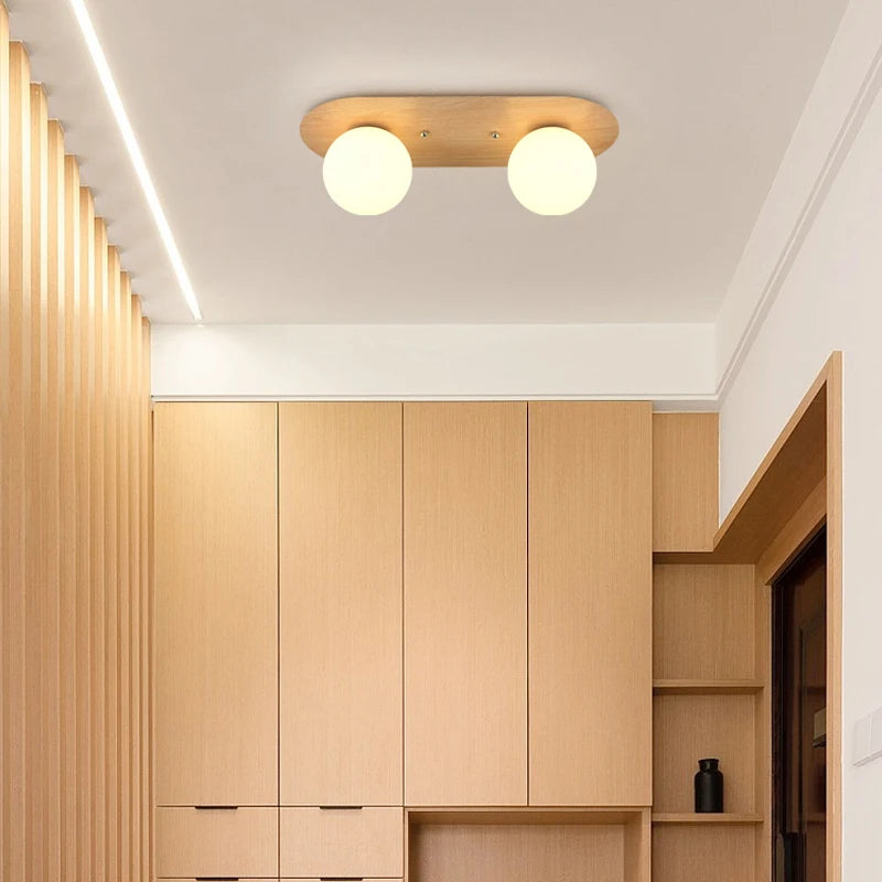 plafonnier moderne imitation bois pour espaces variés et design élégant - vue 5 sur 9