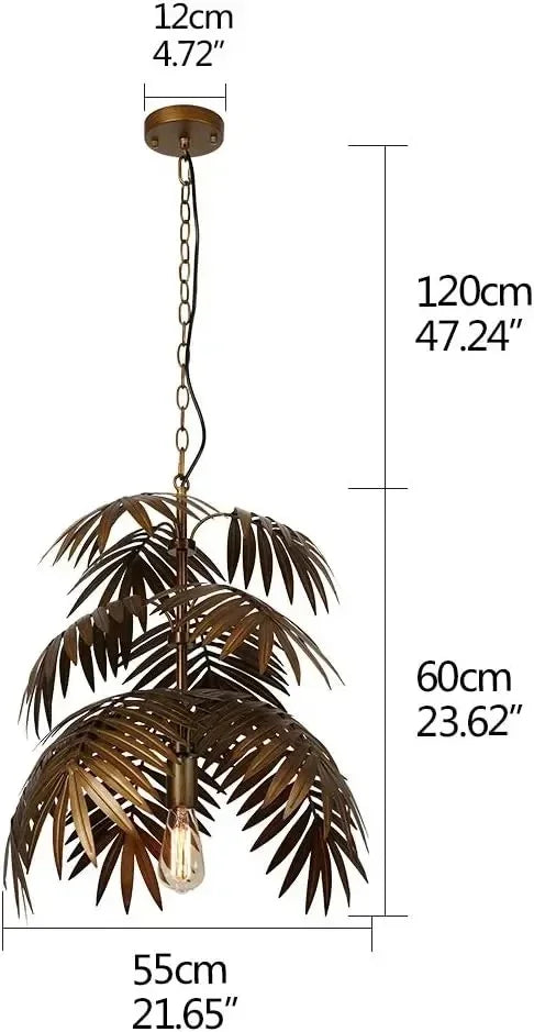 lustre boho en feuilles de cocotier pour décoration créative intérieure