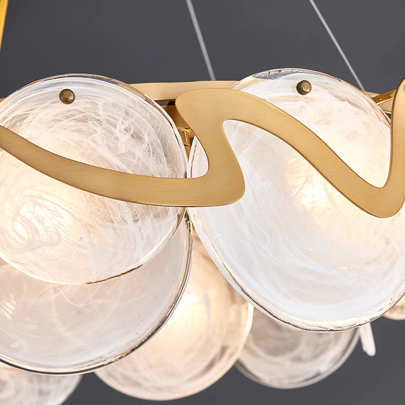 Modern crystal chandelier with adjustable suspension cable E14 pendant light,living room bedroom kitchen ceiling chandelier - vue 6 sur 16