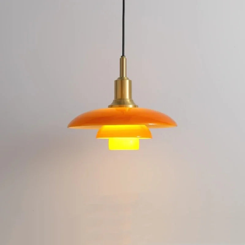 suspension design danois abat-jour en verre lumineux décoratif - vue 2 sur 12
