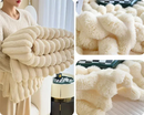 plaid épais doux style uni pour lit cocooning