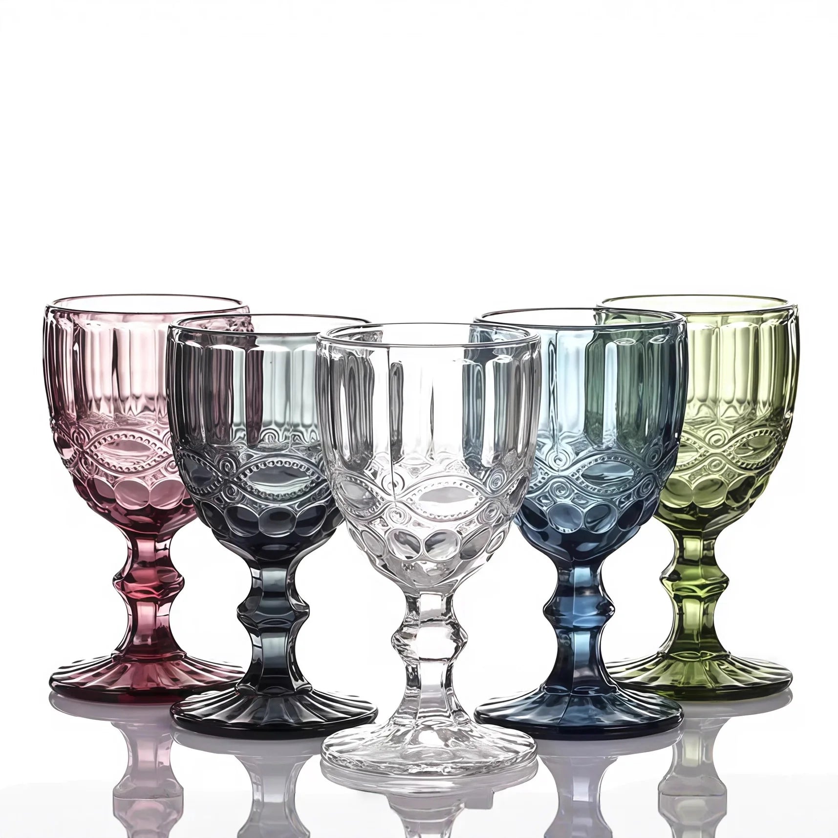 Verre à vin rétro relief style européen épais - vue 5 sur 6