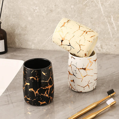 tasse en céramique marbrée haut de gamme pour couples décorative - vue 4 sur 26