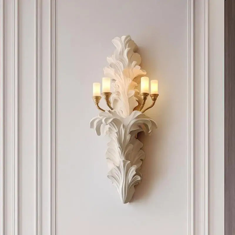 applique murale style français vintage en plâtre avec led