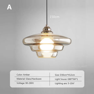 Modern nordic plated glass decorative pendant light