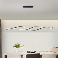 lustre nordique à led moderne atmosphérique et torsadé