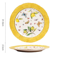 Assiette céramique style européen motif citron élégante table
