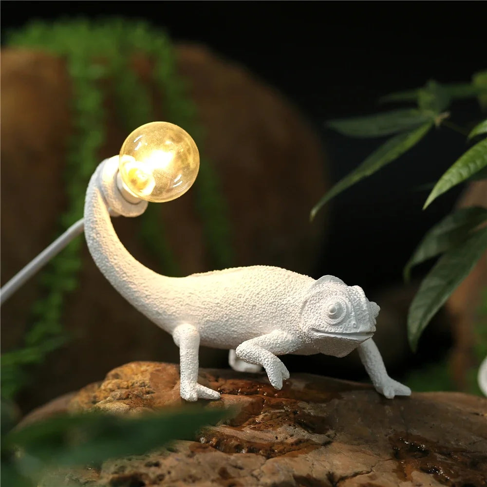 veilleuse lézard nordique lampe décorative moderne en résine - vue 3 sur 11