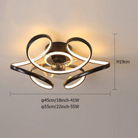 plafonnier moderne avec ventilateur silencieux et éclairage intégré