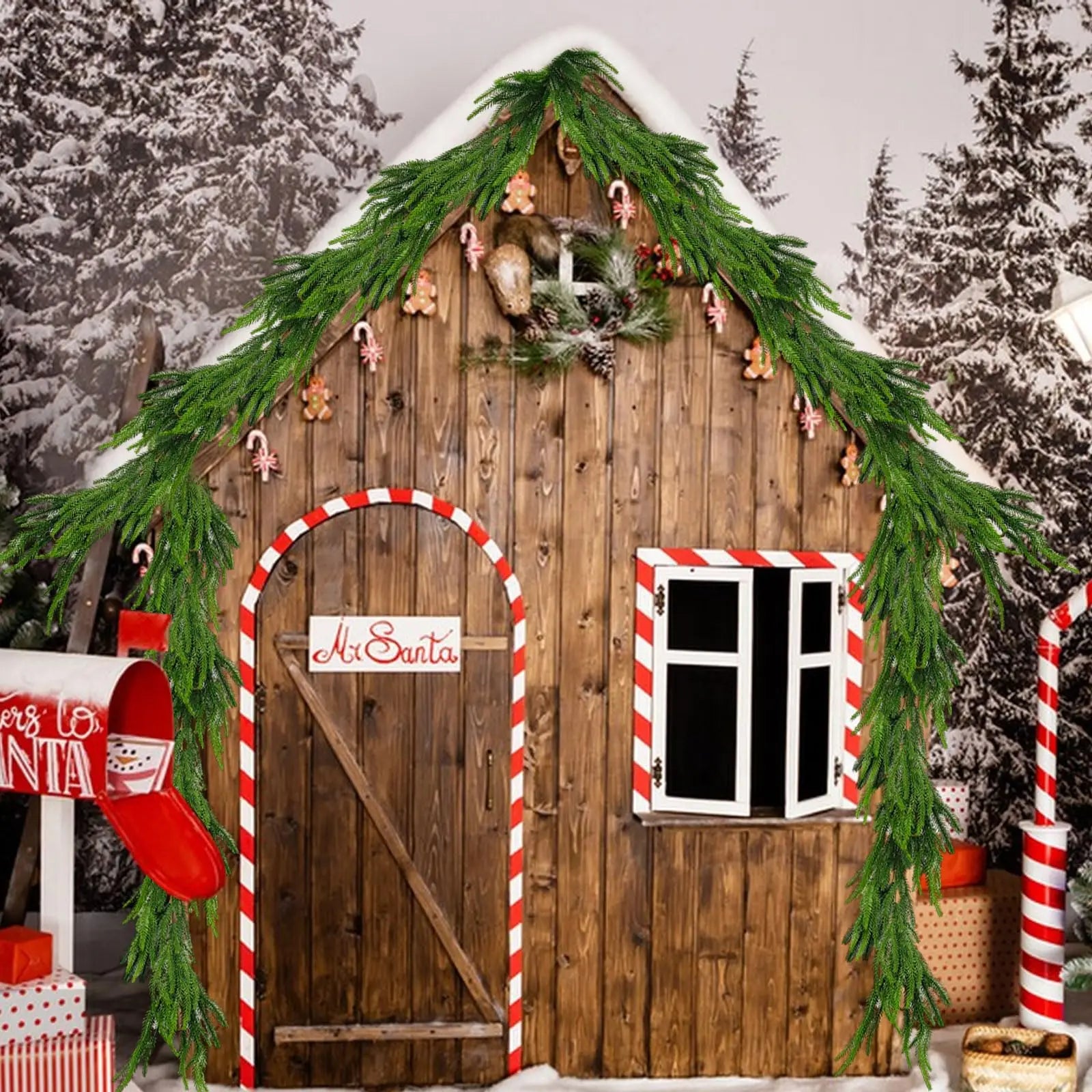 Realistic pine garland for Christmas decor and DIY - vue 4 sur 8