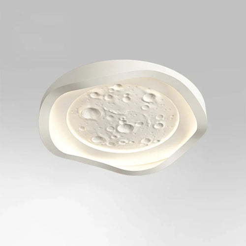 plafonnier led moderne en résine forme cratère de lune décoratif - vue 5 sur 9