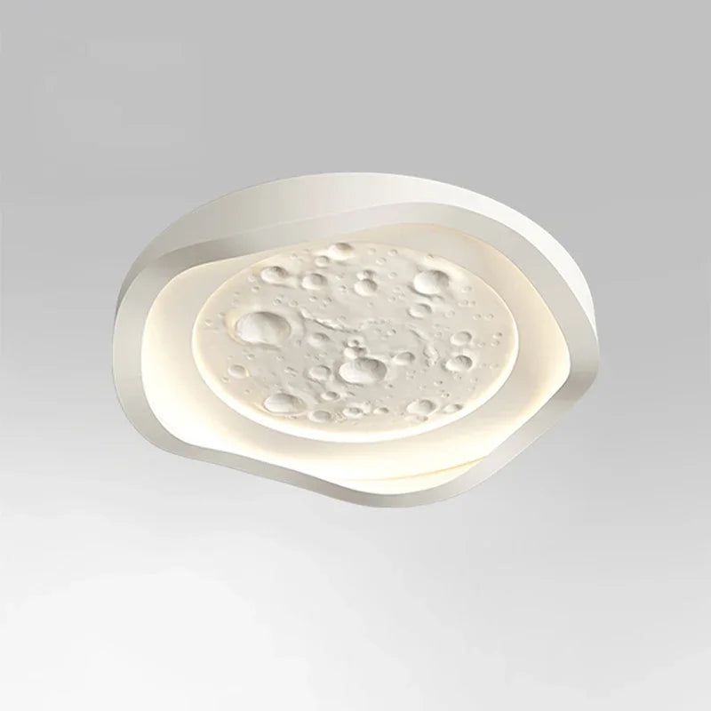 plafonnier led moderne en résine forme cratère de lune décoratif - vue 5 sur 9