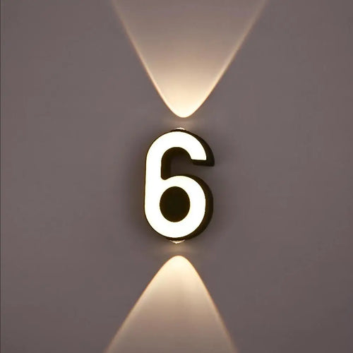 applique murale LED numéro de chiffre intérieur et extérieur IP65 étanche moderne minimalisme Style aluminium porche lumières de jardin - vue 2 sur 15