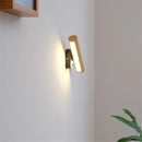 Minimalist nordic wooden rotating wall light with LED switch