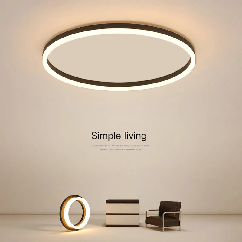 plafonnier led ultra fin design nordique moderne décoratif d'intérieur - vue 7 sur 6