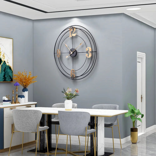 Iron Silent Wall Clock for Living Room, Simple Decoration, Metal Clock - vue 5 sur 5