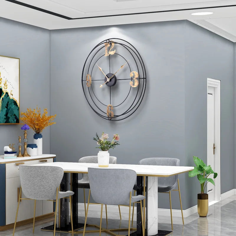 Iron Silent Wall Clock for Living Room, Simple Decoration, Metal Clock - vue 4 sur 5