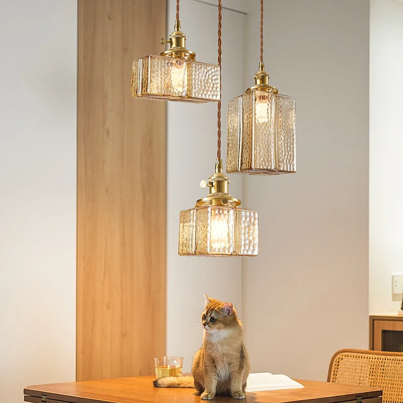 suspension en verre vintage japonaise led pour lustres - vue 5 sur 16