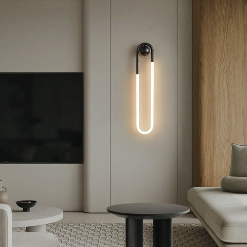 Minimalist ellipse wall light with three light colours - vue 3 sur 10