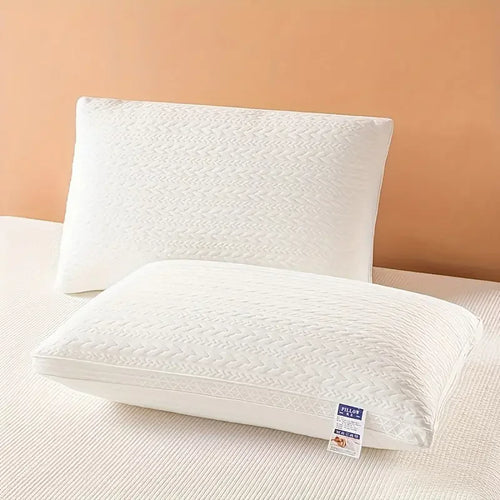 Knitted pillow neck protection, sleep pillow core, moisture absorbing and breathable household pillows, bedding bedroom pillows - vue 3 sur 6