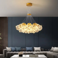 lustre nordique en verre fumé led pour décoration intérieure