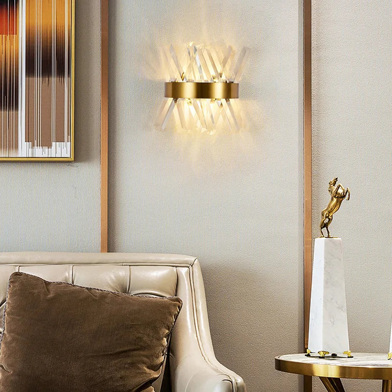 applique murale moderne en cristal pour éclairage intérieur décoratif