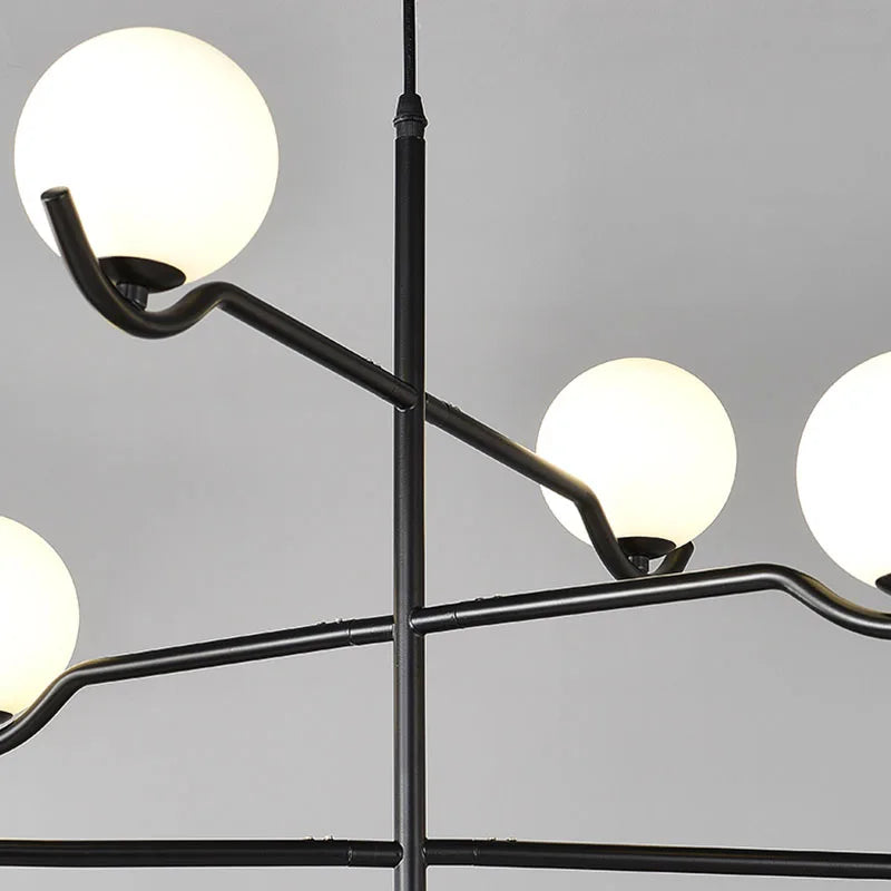 lustre design moderne en verre et métal luminaires suspendus - vue 6 sur 9