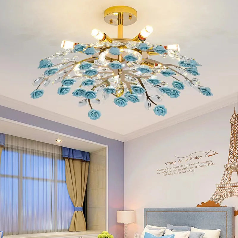 plafonnier moderne en céramique cristal pour intérieur élégant - vue 3 sur 12