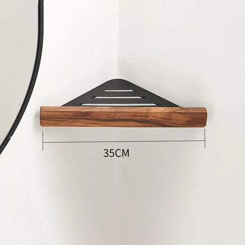 Wall Mount Floating Shelves, Wood and Aluminium, Storage Rack, Home Decor, Living Room, Bedroom, Bathroom, Kitch - vue 9 sur 12