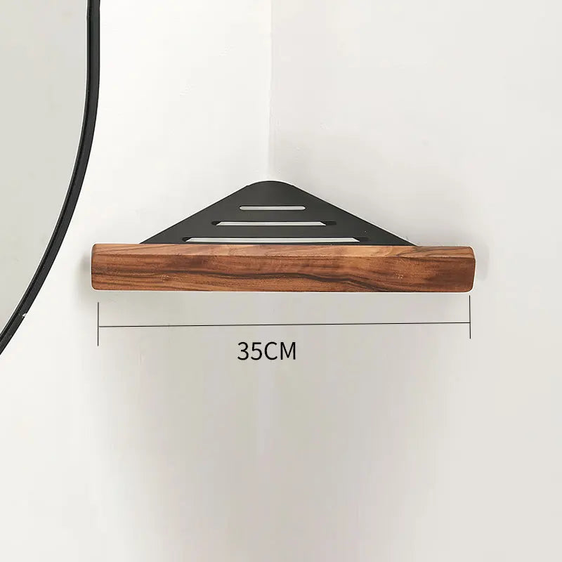 Wall Mount Floating Shelves, Wood and Aluminium, Storage Rack, Home Decor, Living Room, Bedroom, Bathroom, Kitch - vue 8 sur 12