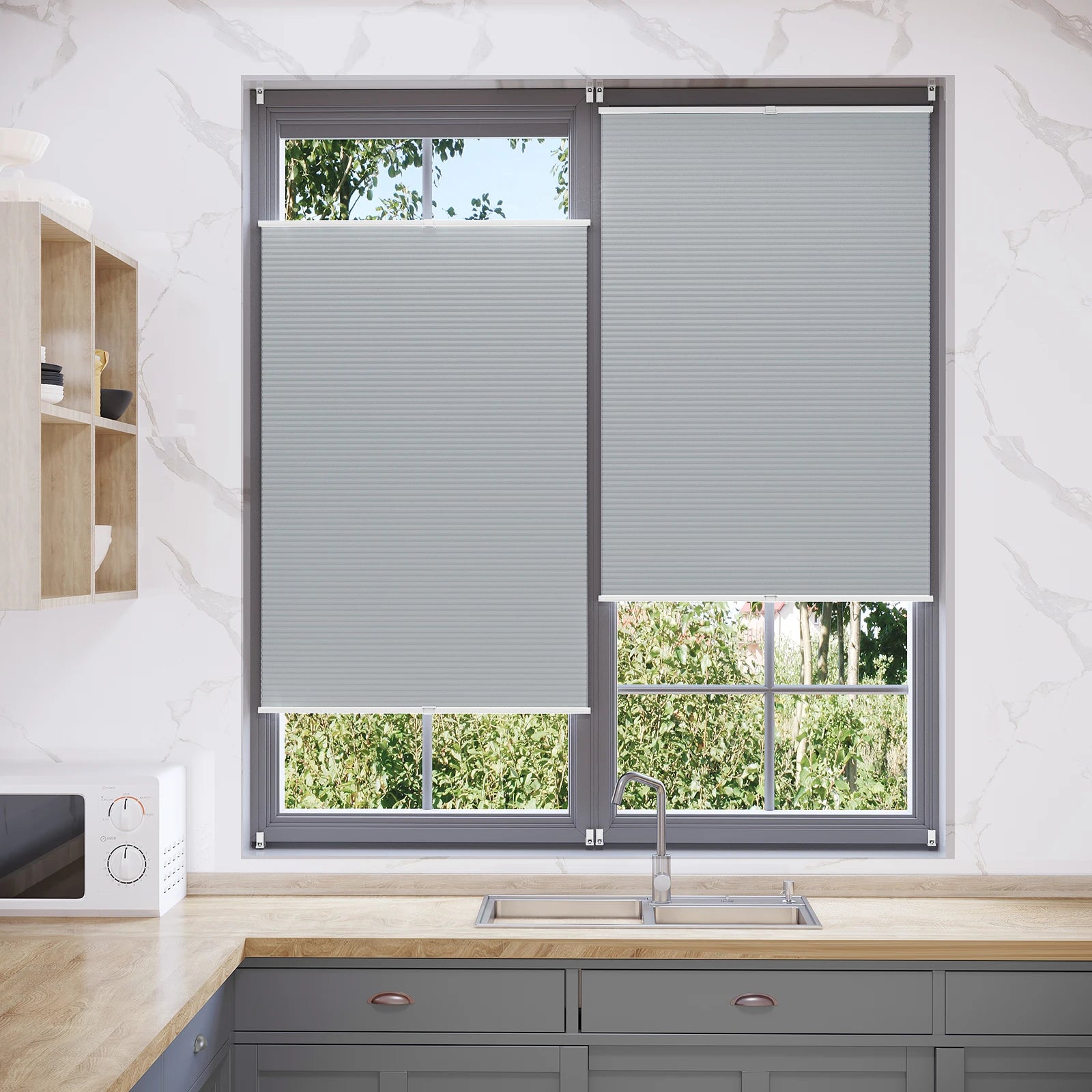 Store plissé alvéolaire occultant thermique pour fenêtre maison - vue 3 sur 6