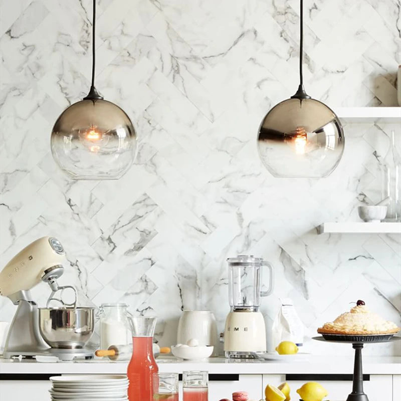 suspension modernes en verre pour décoration nordique - vue 6 sur 9