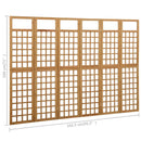 6-panel pine wood separation wall 242.5x180 cm